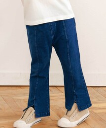 SLAP SLIP | 後ろポケットリボンフレアシルエット9分丈デニムパンツ(80~130cm)(デニムパンツ)