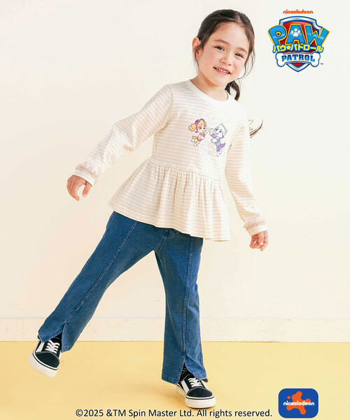 SLAP SLIP（スラップスリップ）の「後ろポケットリボンフレアシルエット9分丈デニムパンツ(80~130cm)（デニムパンツ・キッズ・ネイビー/ブルー・130cm/110cm/120cm/100cm/90cm/80ｃｍ）」の9枚目の写真