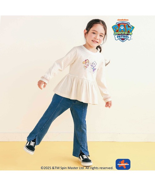 SLAP SLIP（スラップスリップ）の「後ろポケットリボンフレアシルエット9分丈デニムパンツ(80~130cm)（デニムパンツ・キッズ・ネイビー/ブルー・130cm/110cm/120cm/100cm/90cm/80ｃｍ）」の5枚目の写真