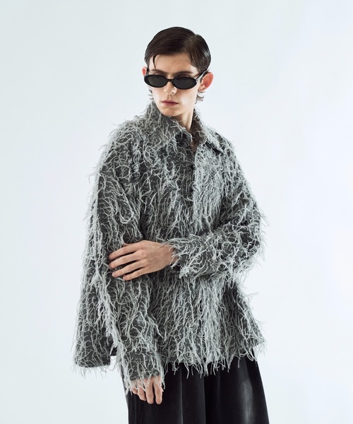 seyto（セイト）の「By-color fringe shirt バイカラーフリンジシャツ（シャツ/ブラウス・メンズ・ブラウン/グレー・3/2）」の7枚目の写真