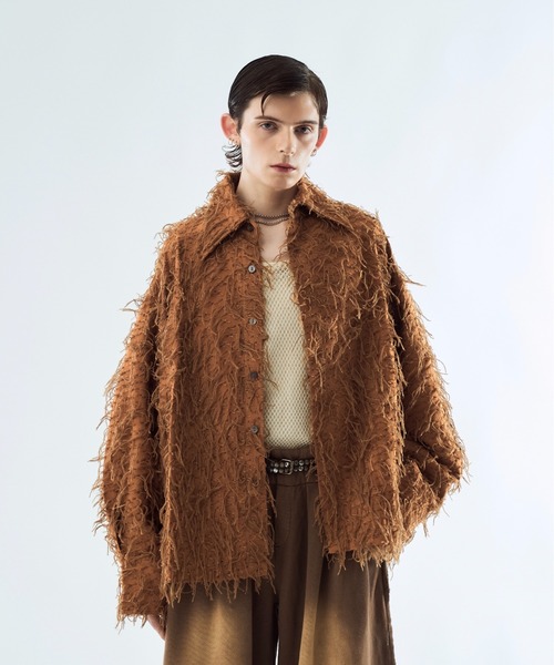 By-color fringe shirt バイカラーフリンジシャツ（シャツ/ブラウス