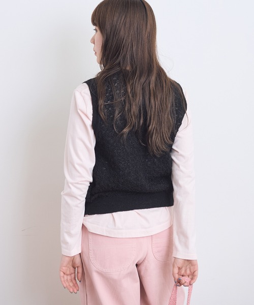 AMBIDEX（アンビデックス）の「幾何学レースジャカード リボンベスト（ベスト・レディース・サックスブルー/ブラック/アイボリー・FREE）」の16枚目の写真