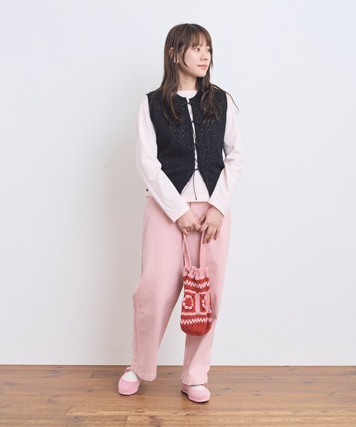 AMBIDEX（アンビデックス）の「幾何学レースジャカード リボンベスト（ベスト・レディース・サックスブルー/ブラック/アイボリー・FREE）」の19枚目の写真