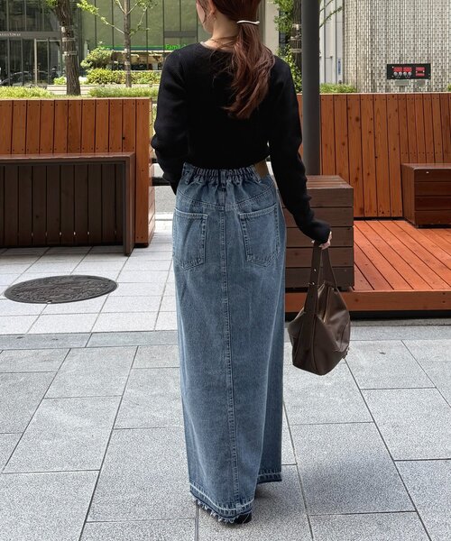 Thevon(ゼボン)の「バイカラーキーネックリブニット(ニット/セーター・レディース・アイボリー/ブラック/グレー/グリーン・FREE)」の19枚目の写真