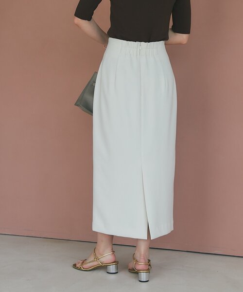 La boutique BonBon（ラブティックボンボン）の「【お上品シルエット】ダブルクロスナロースカート（スカート・レディース・チャコールグレー/オフホワイト/ピンク・38/36/34）」の6枚目の写真