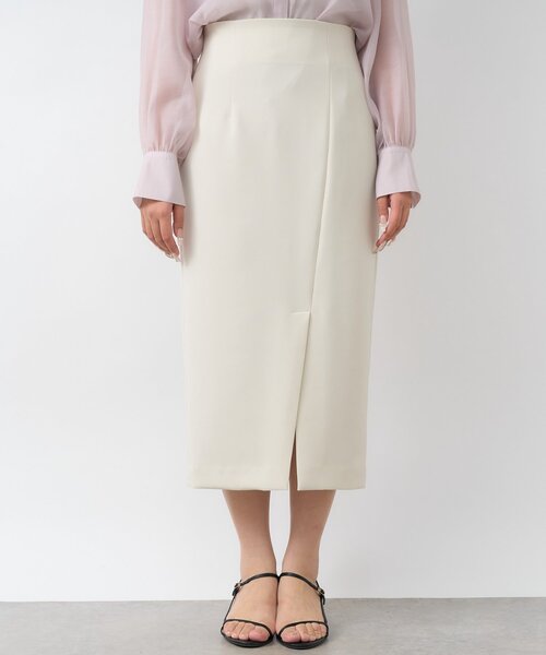 La boutique BonBon（ラブティックボンボン）の「【お上品シルエット】ダブルクロスナロースカート（スカート・レディース・チャコールグレー/オフホワイト/ピンク・38/36/34）」の10枚目の写真