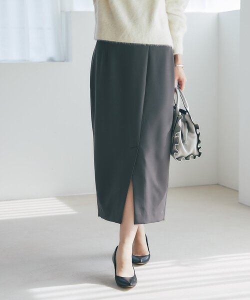 La boutique BonBon（ラブティックボンボン）の「【お上品シルエット】ダブルクロスナロースカート（スカート・レディース・チャコールグレー/オフホワイト/ピンク・38/36/34）」の19枚目の写真