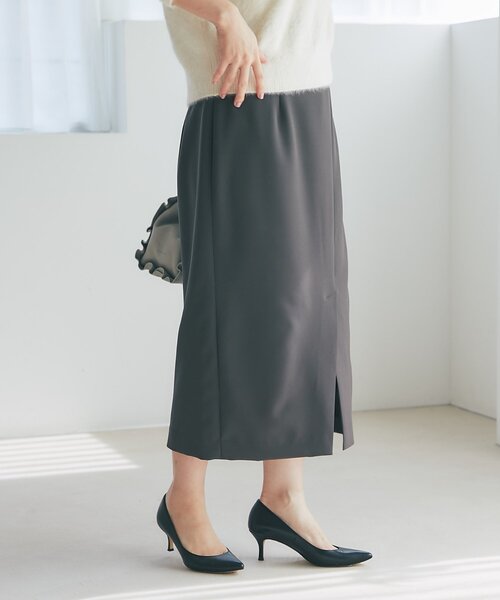 La boutique BonBon（ラブティックボンボン）の「【お上品シルエット】ダブルクロスナロースカート（スカート・レディース・チャコールグレー/オフホワイト/ピンク・38/36/34）」の20枚目の写真