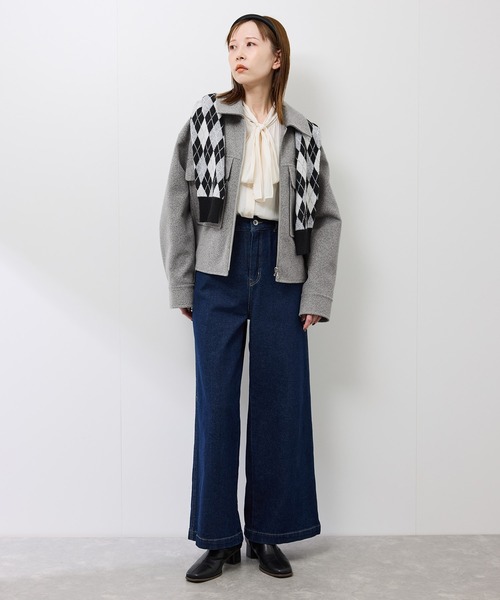 ROPE' PICNIC（ロペピクニック）の「ジャージーメルトンシリーズ ポケット付きジップブルゾン/リンクコーデ（ブルゾン・レディース・チャコールグレー/ライトグレー/ベージュ/ブラウン系その他2・FREE）」の12枚目の写真