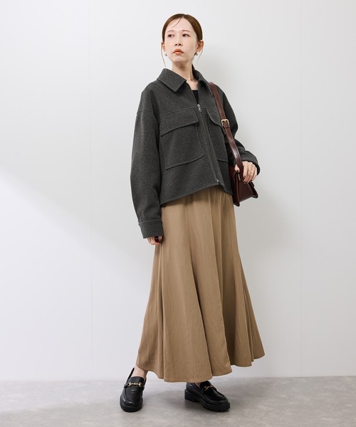 ROPE' PICNIC（ロペピクニック）の「ジャージーメルトンシリーズ ポケット付きジップブルゾン/リンクコーデ（ブルゾン・レディース・チャコールグレー/ライトグレー/ベージュ/ブラウン系その他2・FREE）」の18枚目の写真