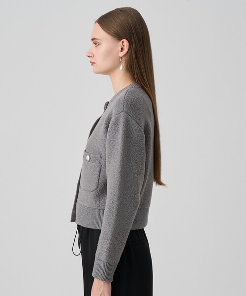 ANAYI（アナイ）の「ウールブークレブルゾン カーディガン（カーディガン/ボレロ・レディース・ブラック/ベージュ/オフホワイト/トップグレー・38/36）」の14枚目の写真