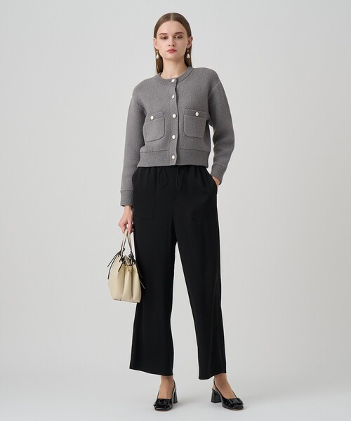 ANAYI（アナイ）の「ウールブークレブルゾン カーディガン（カーディガン/ボレロ・レディース・ブラック/ベージュ/オフホワイト/トップグレー・38/36）」の19枚目の写真