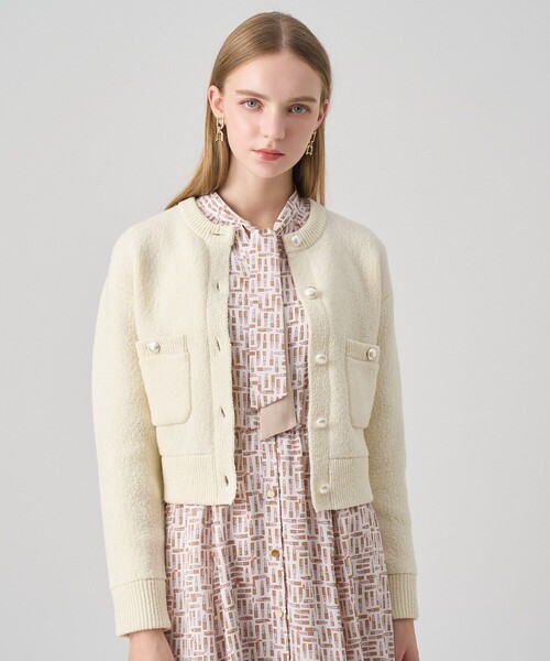 ANAYI（アナイ）の「ウールブークレブルゾン カーディガン（カーディガン/ボレロ・レディース・ブラック/ベージュ/オフホワイト/トップグレー・38/36）」の21枚目の写真