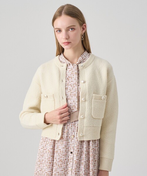 ANAYI（アナイ）の「ウールブークレブルゾン カーディガン（カーディガン/ボレロ・レディース・ブラック/ベージュ/オフホワイト/トップグレー・38/36）」の22枚目の写真