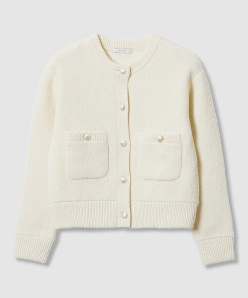 ANAYI（アナイ）の「ウールブークレブルゾン カーディガン（カーディガン/ボレロ・レディース・ブラック/ベージュ/オフホワイト/トップグレー・38/36）」の12枚目の写真