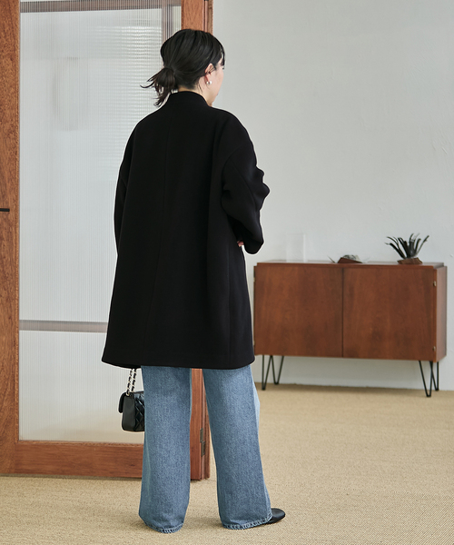 セール】《追加》SUPER140S/GIOLICA コクーンコート（ノーカラーコート