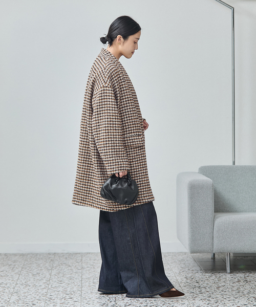 追加》SUPER140S/GIOLICA コクーンコート（ノーカラーコート