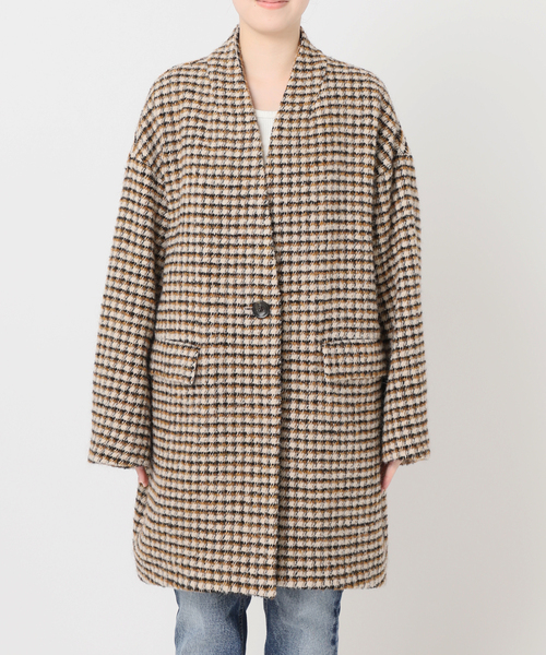 追加》SUPER140S/GIOLICA コクーンコート（ノーカラーコート