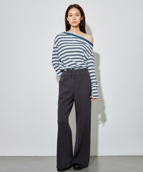 SUWDEE(スーディー)の「straight sweat pants(スウェットパンツ・レディース・ダークグレー/ブラック/グレー・FREE)」の3枚目の写真