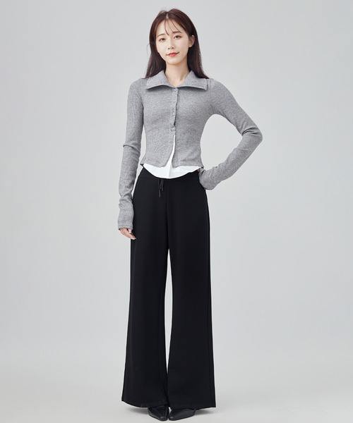 SUWDEE(スーディー)の「straight sweat pants(スウェットパンツ・レディース・ダークグレー/ブラック/グレー・FREE)」の4枚目の写真