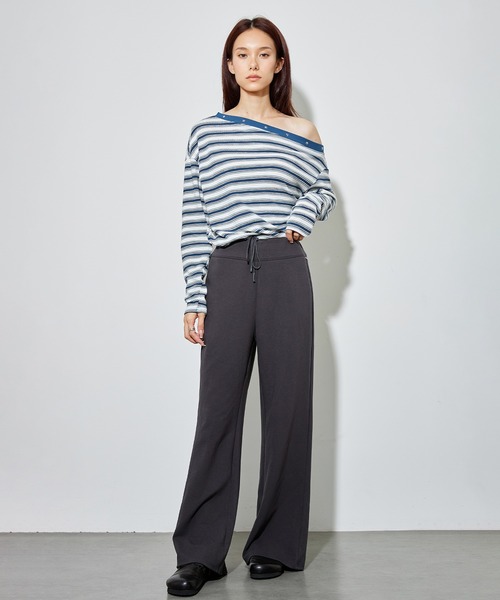 SUWDEE(スーディー)の「straight sweat pants(スウェットパンツ・レディース・ダークグレー/ブラック/グレー・FREE)」の8枚目の写真