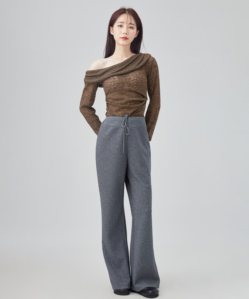 SUWDEE(スーディー)の「straight sweat pants(スウェットパンツ・レディース・ダークグレー/ブラック/グレー・FREE)」の11枚目の写真
