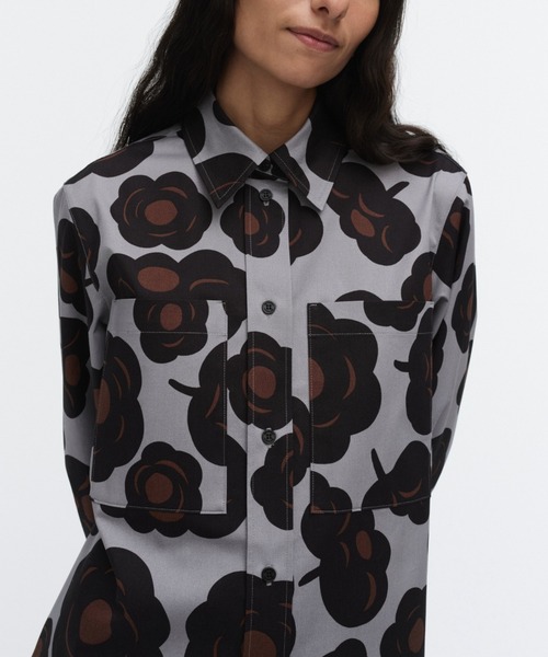 marimekko（マリメッコ）の「Maaria Tumma / shirt（シャツ/ブラウス・レディース・ライトグレー・36/38/34/40）」の5枚目の写真