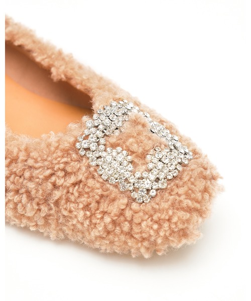 ボア ビジュー パンプス（バレエシューズ）｜Emma Francis（エマ