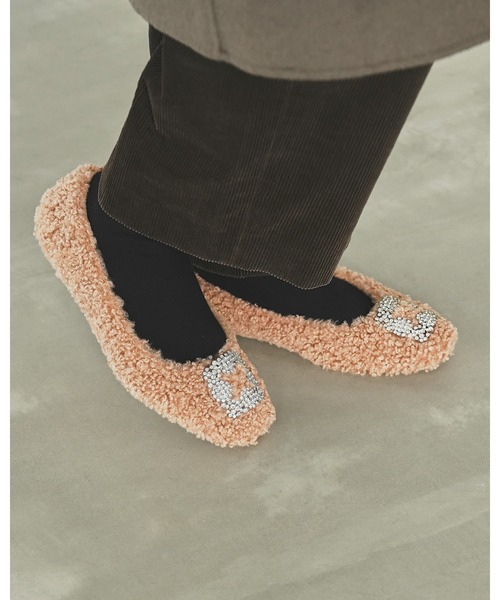 エマフランシス（Emma Francis）/ボア ビジュー パンプス ボア ビジュー パンプス（バレエシューズ）｜Emma Francis（エマ