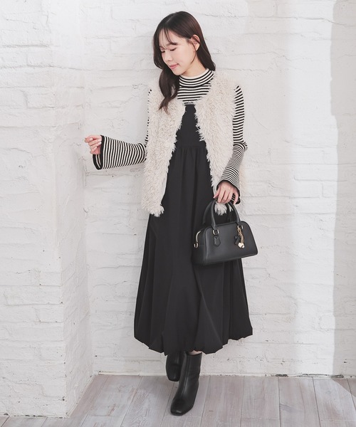 Honeys(ハニーズ)の「バルーンキャミワンピース(ワンピース・レディース・チャコール/ピンクベージュ/ブラック・L/M/S/LL)」の6枚目の写真