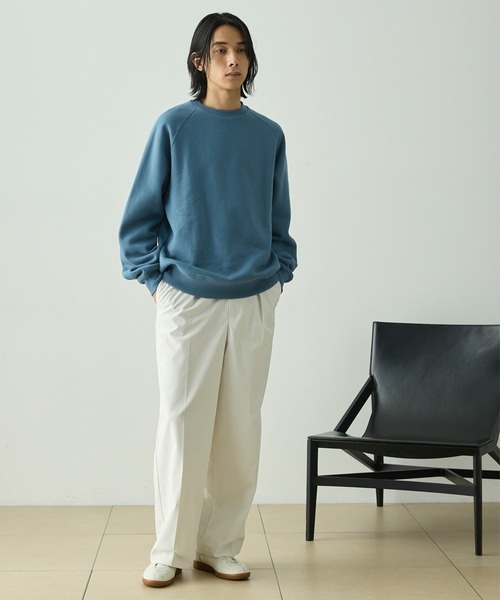 EMMA CLOTHES（エマクローズ）の「センタークリースタックワイドチノパンツ / UVカット・イージーケア（チノパンツ・メンズ・アイボリー/ブラック/ダークネイビー/ベージュ・M/S/L）」の20枚目の写真