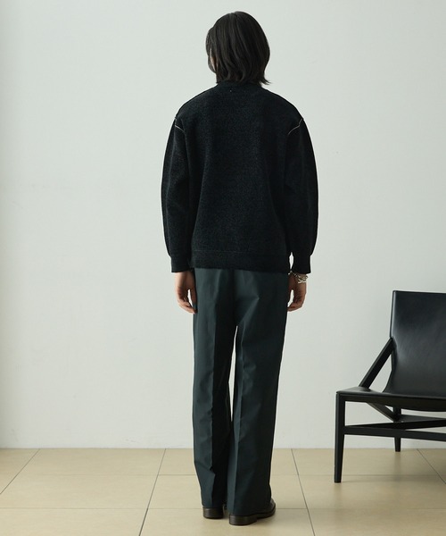 EMMA CLOTHES（エマクローズ）の「センタークリースタックワイドチノパンツ / UVカット・イージーケア（チノパンツ・メンズ・アイボリー/ブラック/ダークネイビー/ベージュ・M/S/L）」の13枚目の写真