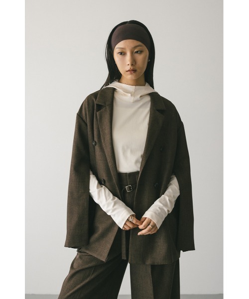 STYLEMIXER（スタイルミキサー）の「ボクシーダブルテーラードジャケット（テーラードジャケット・レディース・ブラウン/ブラック/グレー・FREE）」の3枚目の写真