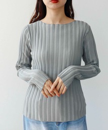 Cepica（セピカ）の「ワイドリブボートネックプルオーバー（Tシャツ/カットソー）」