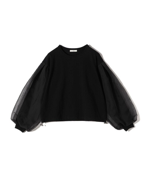 SHIPS（シップス）の「【WEB限定】〈手洗い可能〉シアー コンビ 裾 ドロスト プルオーバー（Tシャツ/カットソー・レディース・ブラウン/オフホワイト/ブラック/ライトブルー・ONE SIZE）」の18枚目の写真