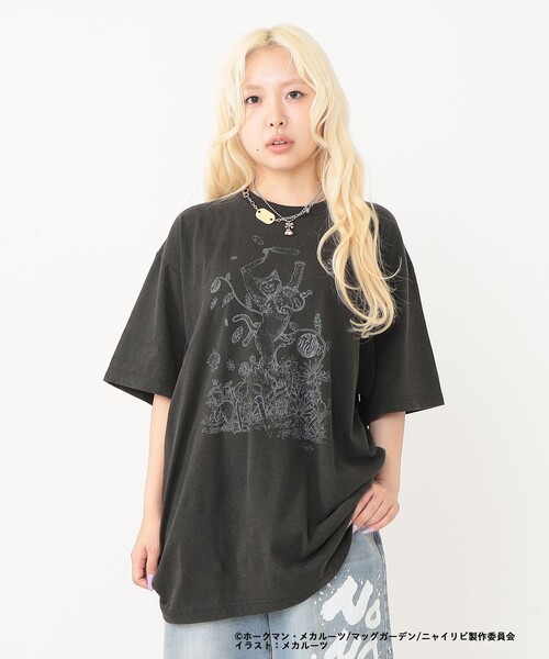mmts(マミタス)の「【COLLABORATION】ニャイト・オブ・ザ・リビングキャット / 描き下ろしTシャツ 旅行 レイヤード 洗濯可能 主役トップス ライブ(Tシャツ/カットソー・レディース・ブラック/ホワイト・XL/M/L/S)」の1枚目の写真