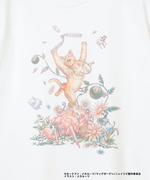 mmts(マミタス)の「【COLLABORATION】ニャイト・オブ・ザ・リビングキャット / 描き下ろしTシャツ 旅行 レイヤード 洗濯可能 主役トップス ライブ(Tシャツ/カットソー・レディース・ブラック/ホワイト・XL/M/L/S)」の5枚目の写真