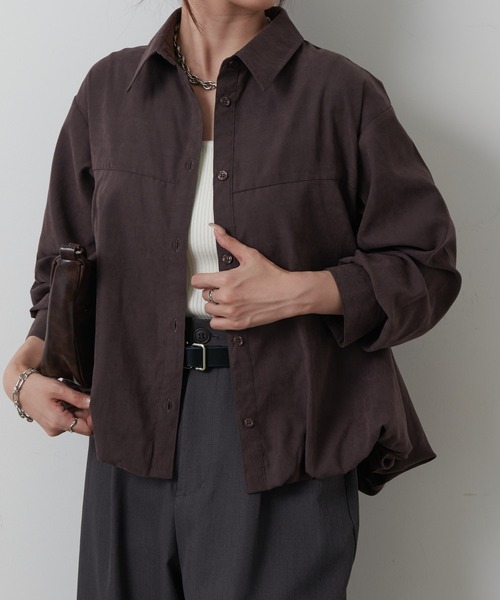 COLONY 2139（コロニートゥーワンスリーナイン）の「バルーンヘムシャツ（シャツ/ブラウス・レディース・オフホワイト/カーキ/ブラウン・FREE）」の8枚目の写真