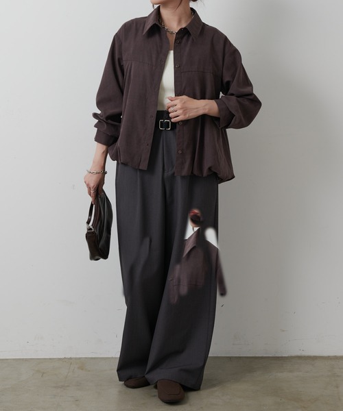 COLONY 2139（コロニートゥーワンスリーナイン）の「バルーンヘムシャツ（シャツ/ブラウス・レディース・オフホワイト/カーキ/ブラウン・FREE）」の12枚目の写真