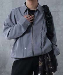 Confirm（コンファーム）の「AW プリーツ リベット ショート ダブルジップブルゾン ユニセックス 【Confirm】（ブルゾン・メンズ）」