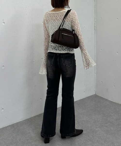 archives(アルシーヴ)の「カットレースフレアスリーブTOPS(Tシャツ/カットソー・レディース・アイボリー/ブラック/ブラウン・MEDIUM)」の10枚目の写真