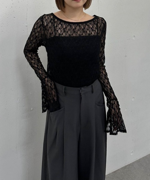 archives(アルシーヴ)の「カットレースフレアスリーブTOPS(Tシャツ/カットソー・レディース・アイボリー/ブラック/ブラウン・MEDIUM)」の11枚目の写真