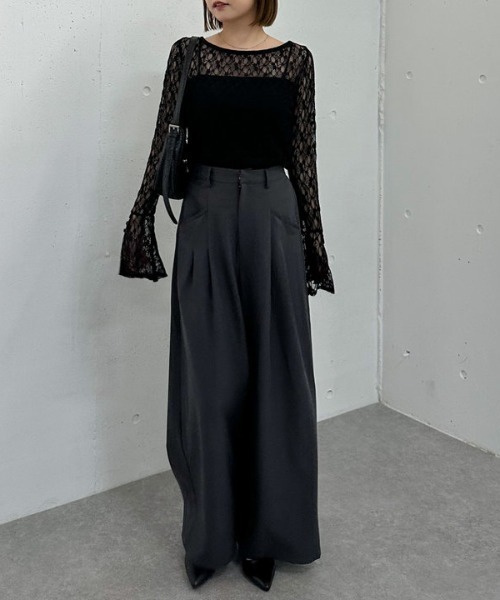 archives(アルシーヴ)の「カットレースフレアスリーブTOPS(Tシャツ/カットソー・レディース・アイボリー/ブラック/ブラウン・MEDIUM)」の15枚目の写真