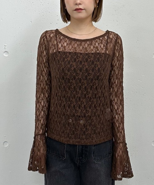 archives(アルシーヴ)の「カットレースフレアスリーブTOPS(Tシャツ/カットソー・レディース・アイボリー/ブラック/ブラウン・MEDIUM)」の20枚目の写真