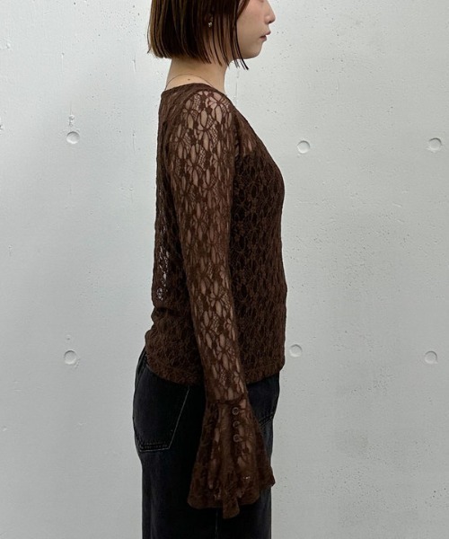 archives(アルシーヴ)の「カットレースフレアスリーブTOPS(Tシャツ/カットソー・レディース・アイボリー/ブラック/ブラウン・MEDIUM)」の21枚目の写真