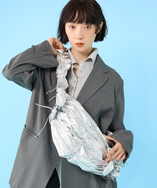 Casselini(キャセリーニ)の「Casselini(キャセリーニ) 2WAY blooming bag(ショルダーバッグ・レディース・ブラック/カーキ/ピンク/ドット/シルバー/ミント・FREE)」の6枚目の写真