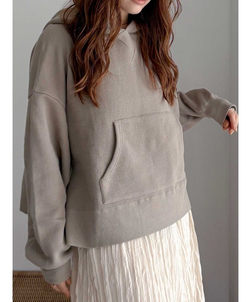 Ungrid(アングリッド)の「【WEB限定】スリットワイドパーカー(パーカー・レディース・ブラック/ライトグレー/モカ/オフホワイト・FREE)」の4枚目の写真