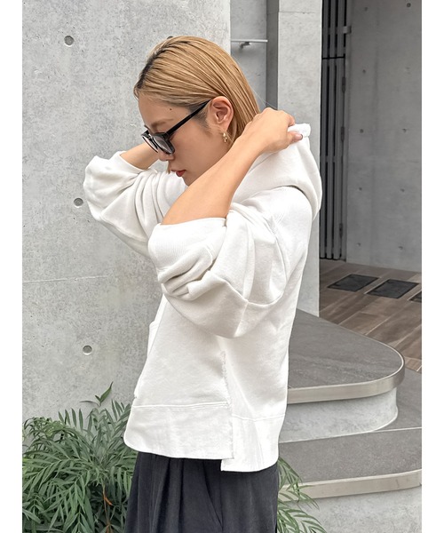 Ungrid(アングリッド)の「【WEB限定】スリットワイドパーカー(パーカー・レディース・ブラック/ライトグレー/モカ/オフホワイト・FREE)」の12枚目の写真