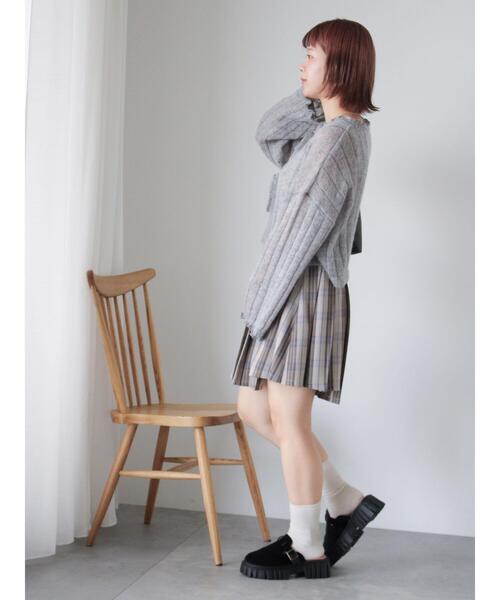 ehka sopo(エヘカソポ)の「アシメプリーツミニスカート(スカート・レディース・グレー/チャコールグレー/ベージュ・F)」の14枚目の写真