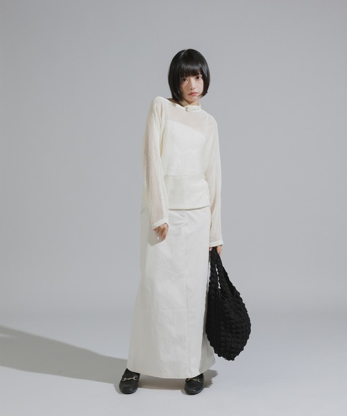 One-Shoulder Wool Mesh Knit / ワンショル ウールメッシュニット